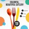 Exquisite Polished Plastic Silverware – 150 Pcs Heavy Duty Cutlery Set – 50 Each of Forks, Knives & Spoons – Disposable Utensil Set for Parties, Events & Catering – Flatware Set by Party Solids